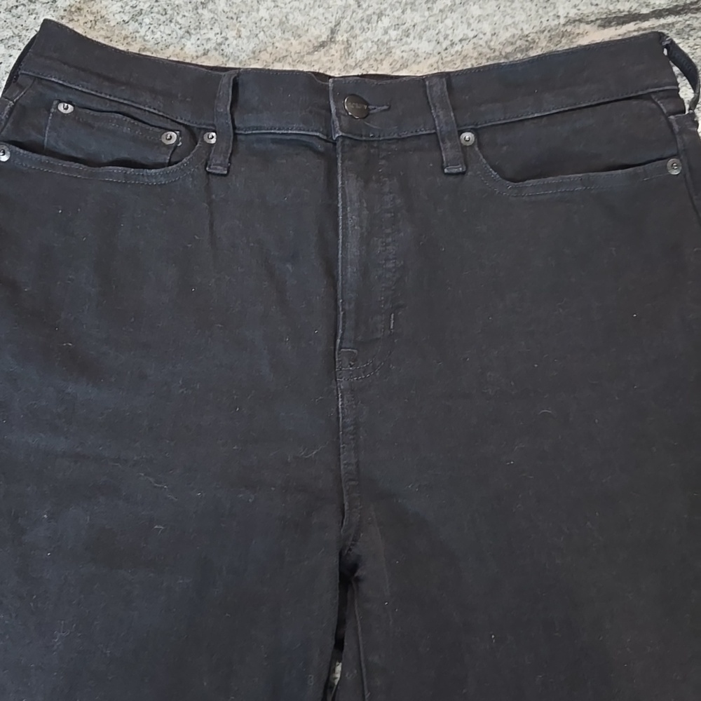 J. Crew Women's Size 29 Black Denim Wide Leg High Waisted Classic Trouser Pants